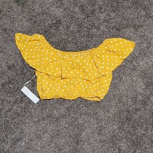 Fashion Nova FN Mustard Off Shoulder Top Medium